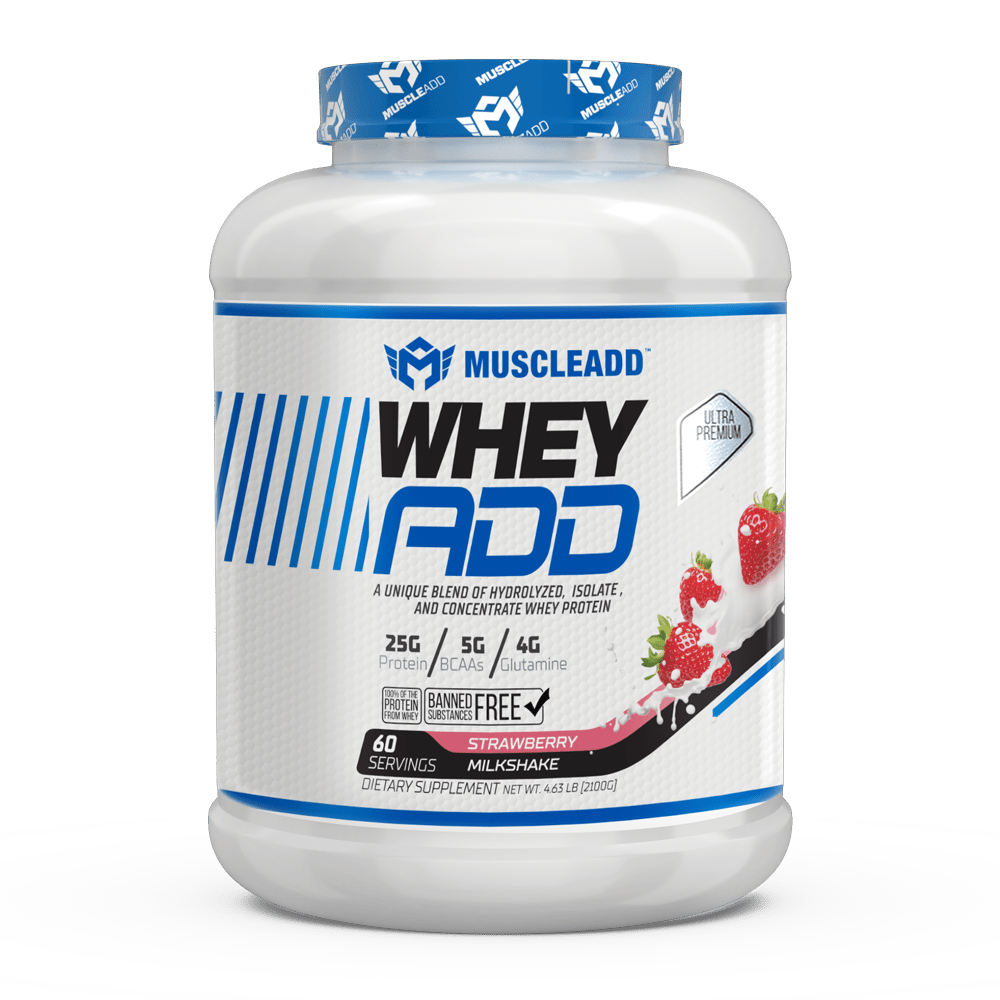Muscle Add Whey ADD - Triple Whey Protein Blend - Strawberry Milkshake - 2.1kg - Egypt
