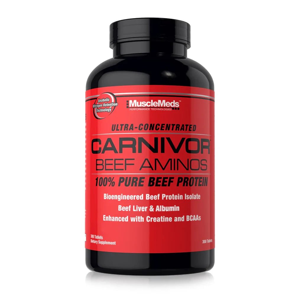 MuscleMeds Carnivor Beef Aminos - Ultra - Concentrated - Neutral - 300 Tablets - Egypt