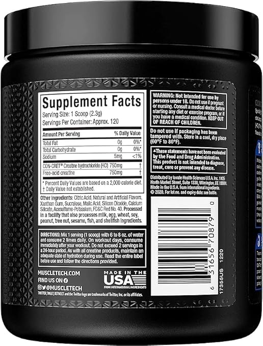 MuscleTech Cell - Tech Creactor | Creatine HCl Formula | Fruit Punch Extreme, 120 Servings - Egypt