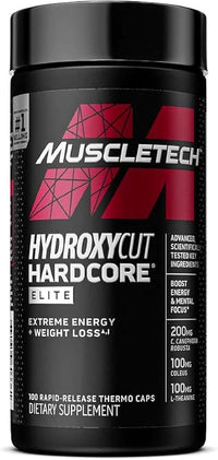 MuscleTech Hydroxycut Hardcore Elite - Thermogenic Energy & Focus - 100 Capsules - Egypt