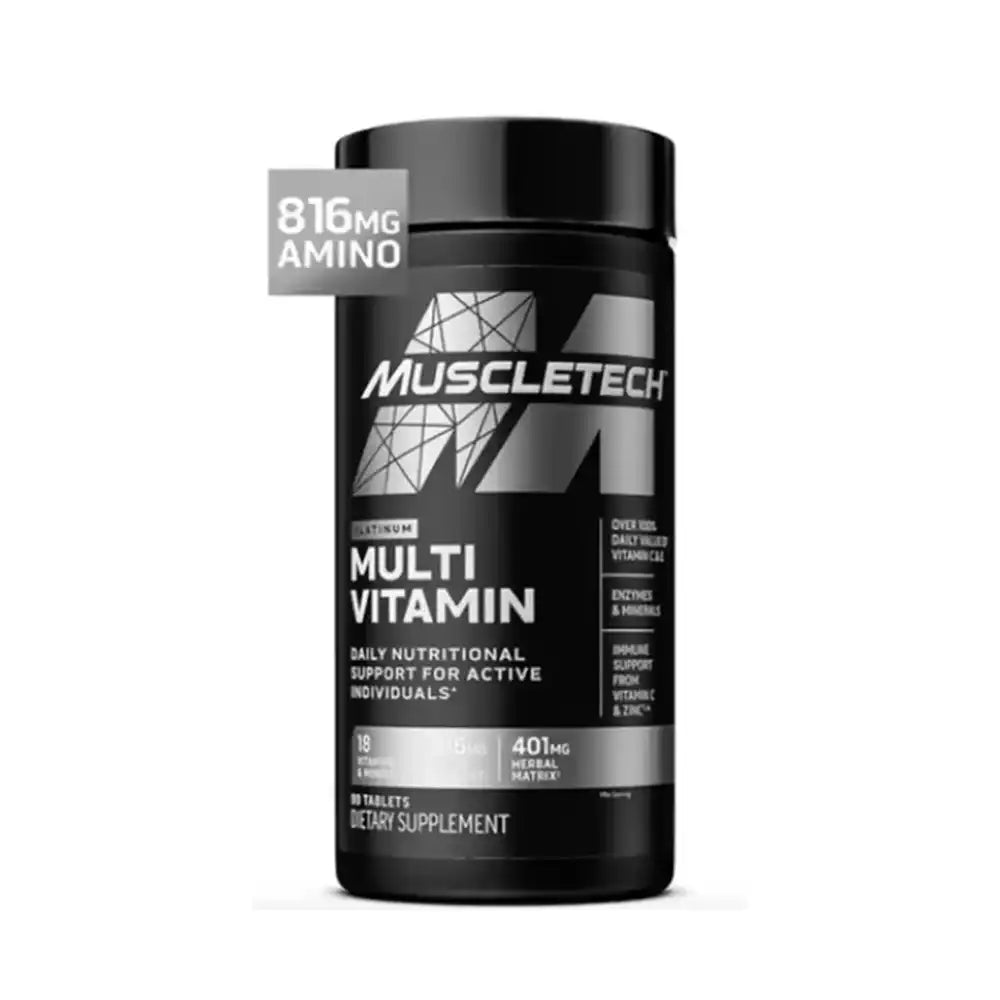 Muscletech Platinum Multivitamin for Immune Support 18 Vitamins & Minerals Vitamins A C D E B6 B12 Daily Workout Supplements for Men 90 Ct