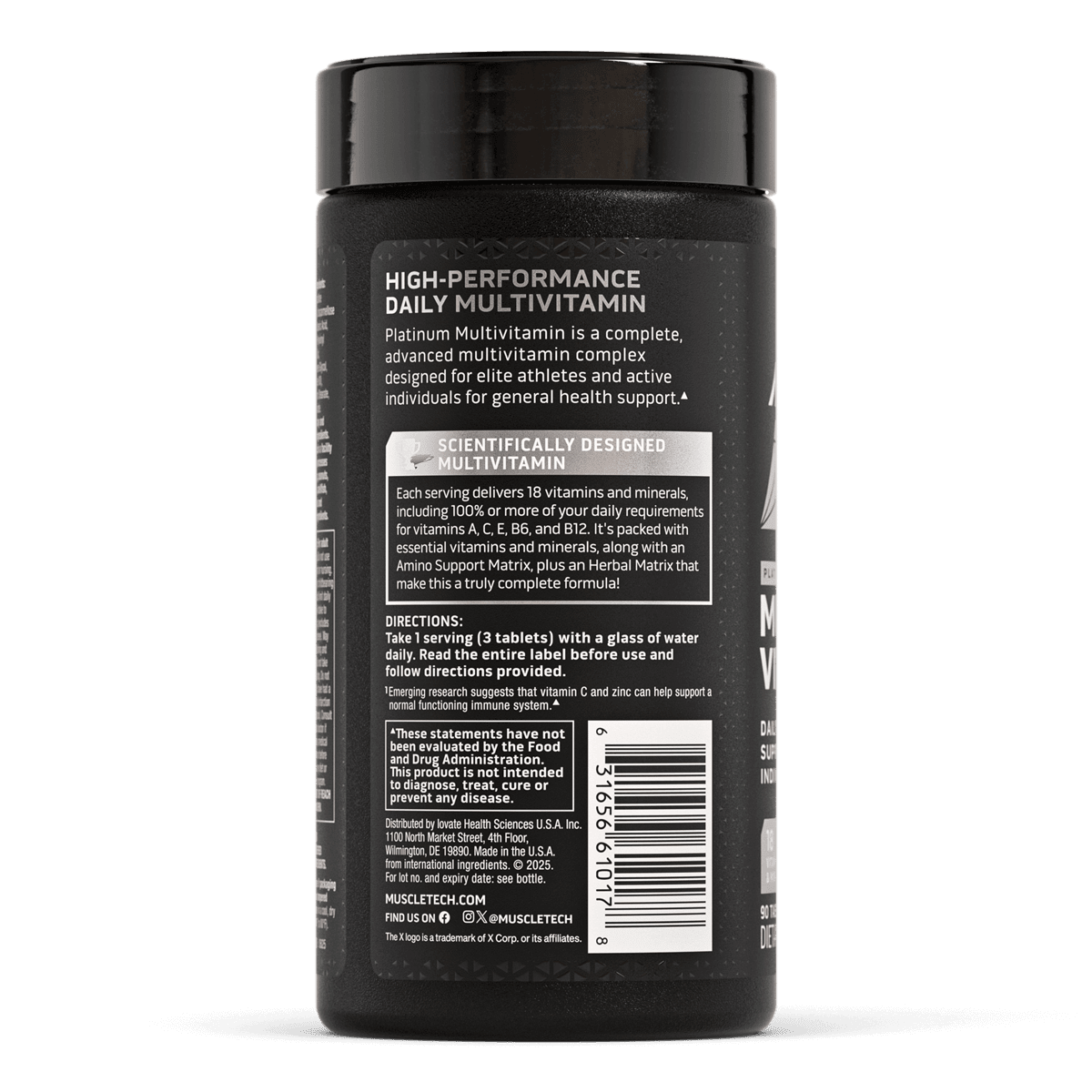MuscleTech Platinum Multivitamin for Men - Daily Immune Support - 90 Tablets - Egypt
