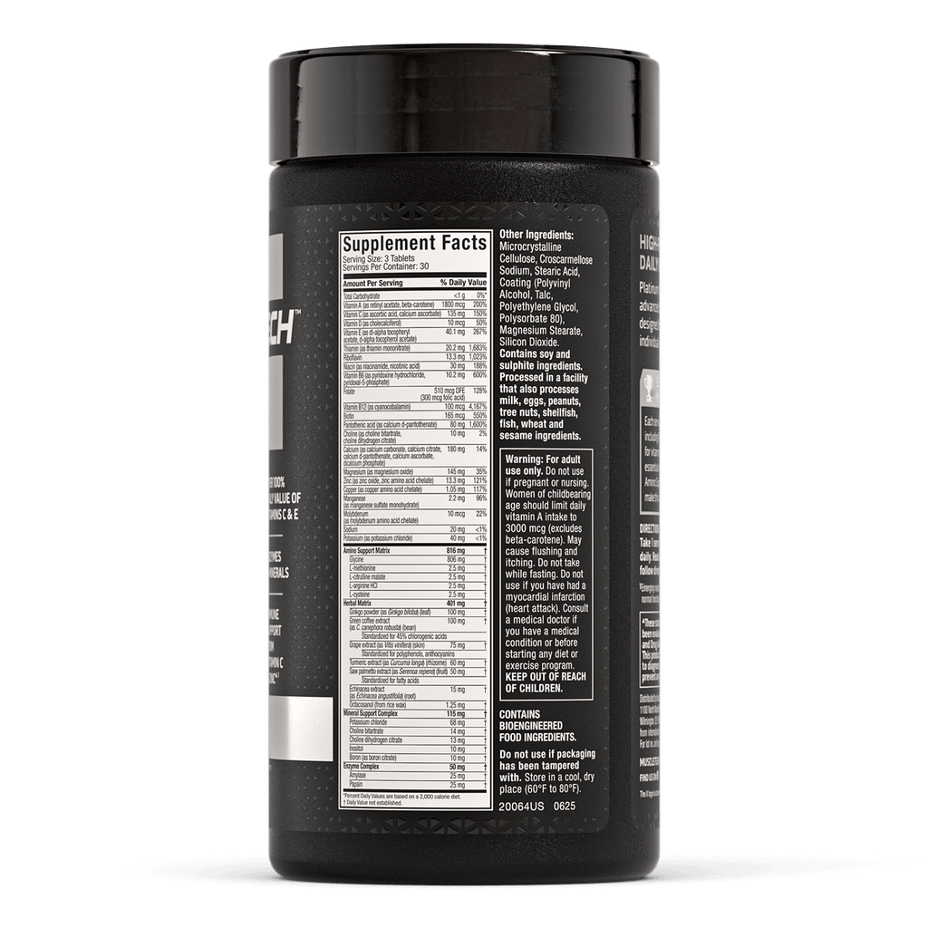 MuscleTech Platinum Multivitamin for Men - Daily Immune Support - 90 Tablets - Egypt