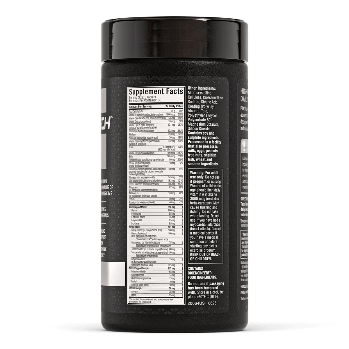 MuscleTech Platinum Multivitamin for Men - Daily Immune Support - 90 Tablets - Egypt