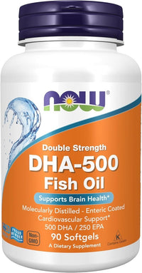 NOW Foods DHA - 500 with 250 EPA - Brain Health Support - 90 Softgels - Egypt
