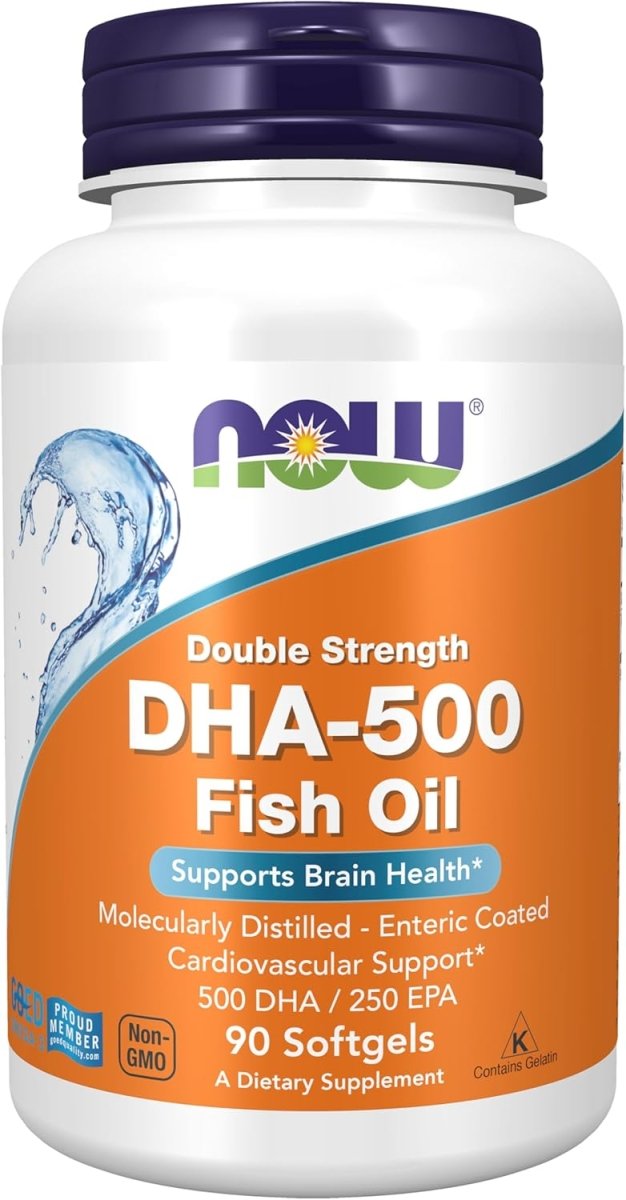 NOW Foods DHA - 500 with 250 EPA - Brain Health Support - 90 Softgels - Egypt