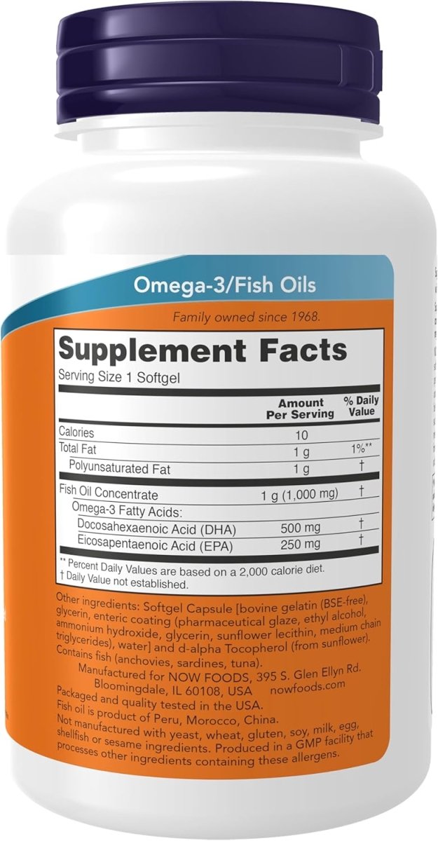 NOW Foods DHA - 500 with 250 EPA - Brain Health Support - 90 Softgels - Egypt