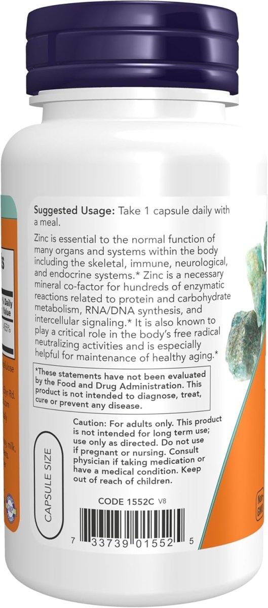 NOW Foods Zinc Picolinate 50mg - Immune Support - 120 Veg Capsules - Egypt