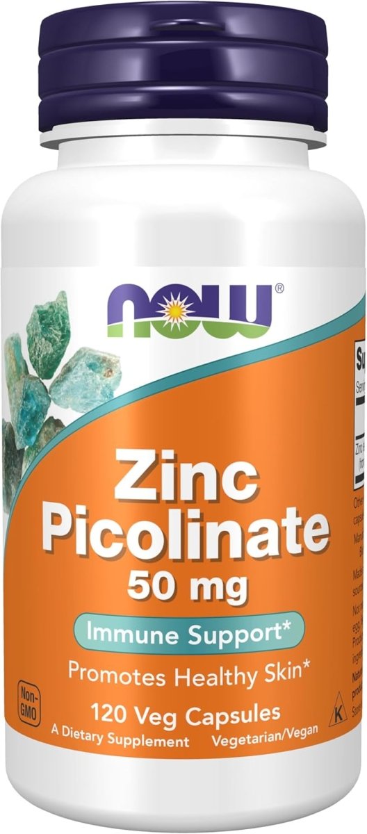NOW Foods Zinc Picolinate 50mg - Immune Support - 120 Veg Capsules - Egypt