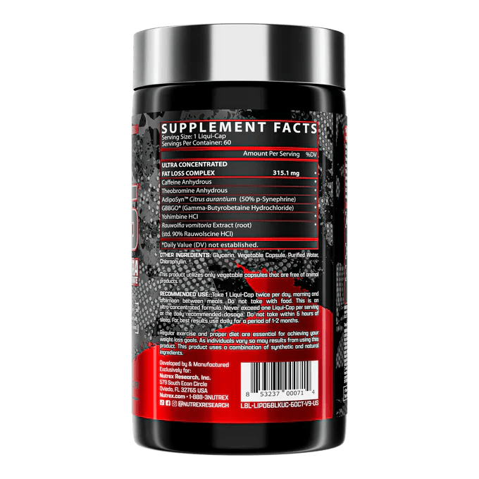 Nutrex Research LIPO - 6 BLACK Ultra Concentrate 60 Capsules - Egypt