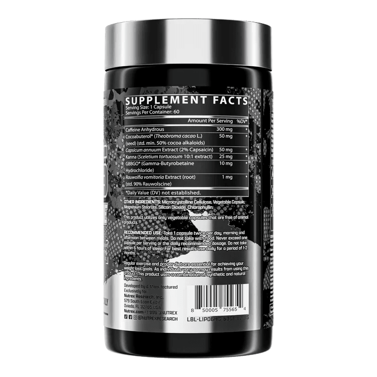 Nutrex Research Lipo - 6 Hardcore 60 Capsules - Egypt