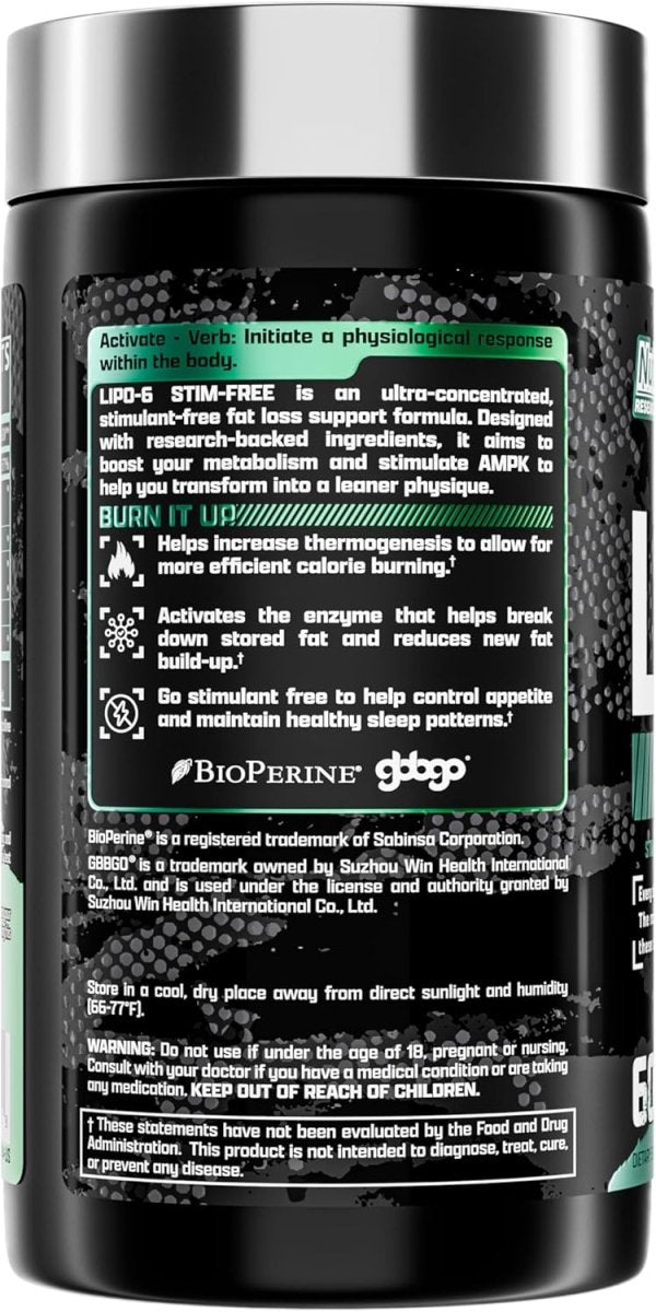 Nutrex Research LIPO-6 Stim-Free - Metabolism & Appetite Support - 60 Capsules - Egypt