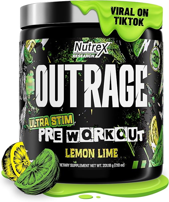 Nutrex Research Outrage Ultra Stim Pre - Workout - Lemon Lime - 30 Servings - Egypt