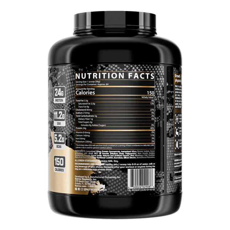 Nutrex Research Whey Protein Powder 5LBS Chocolate - Egypt