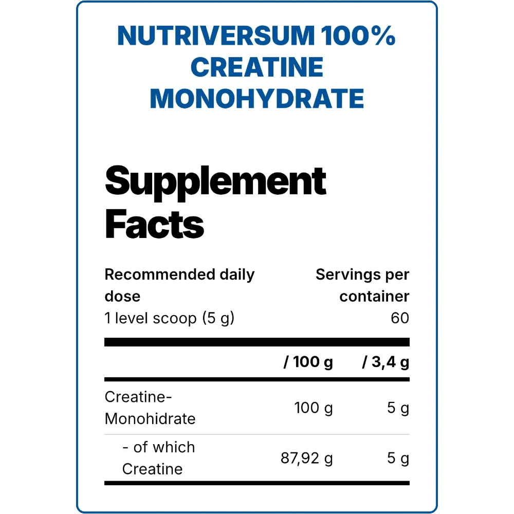Nutriversum Pure Creatine Monohydrate - Unflavored - 300g - Egypt