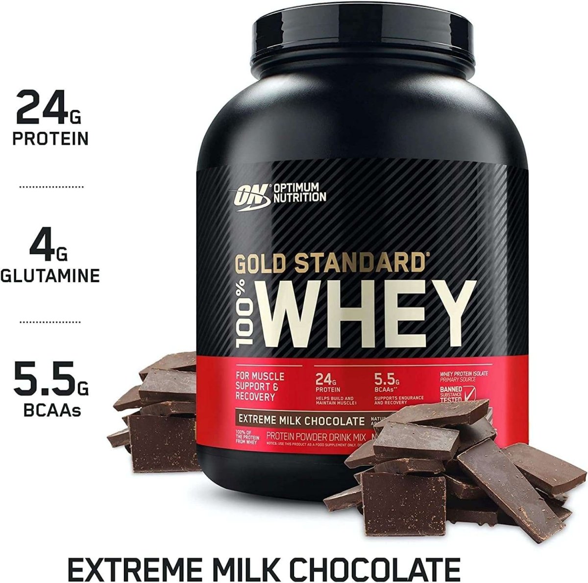 Optimum Nutrition Gold Standard 100% Whey - Extreme Milk Chocolate, 5 lbs - Egypt
