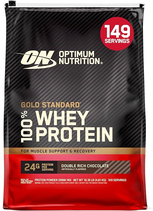 Optimum Nutrition Gold Standard 100% Whey Protein - Double Rich Chocolate , 10 lbs - Egypt