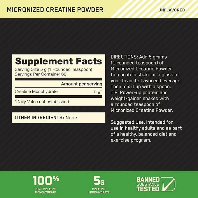 Optimum Nutrition Micronized Creatine Monohydrate - 300g - Egypt