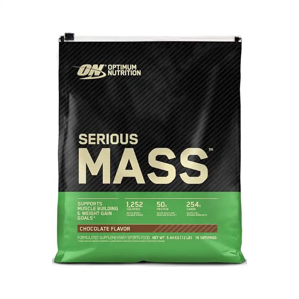 Optimum Nutrition Serious Mass Weight Gainer - Chocolate, 12 lbs - Egypt