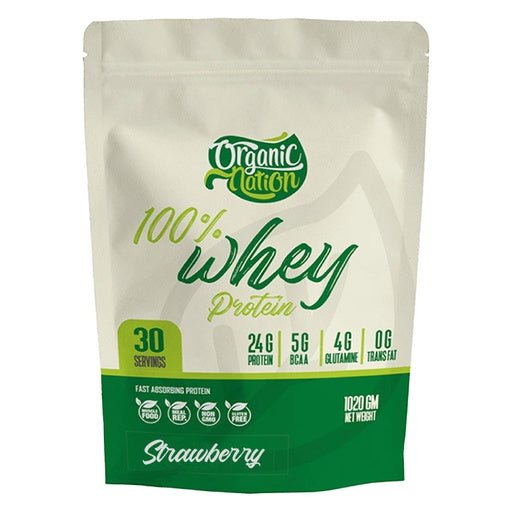 Organic Nation 100% Whey Protein - 30Serv. - 1020g - Strawberry - Egypt