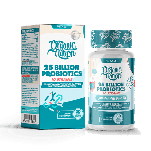 Organic Nation 25 Billion Probiotics - Gut Health & Immune Support - 30 Capsules - Egypt