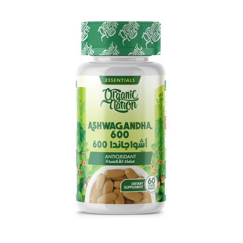 Organic Nation Ashwagandha 600mg - Natural Stress Support, 60 Tablets - Egypt
