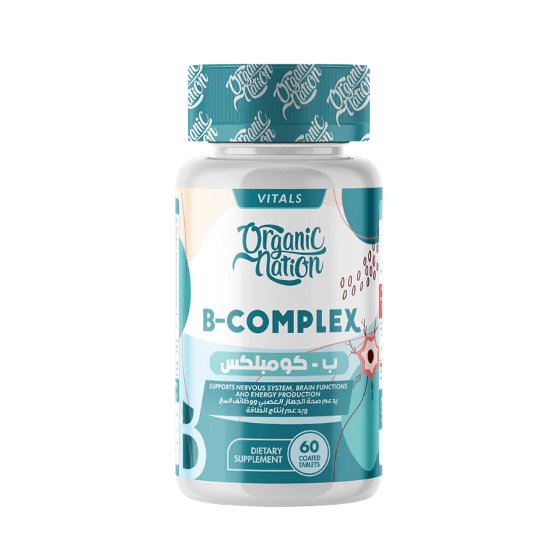 Organic Nation B - Complex Advanced Formula - Energy & Stress Support - 60 Tablets - Egypt