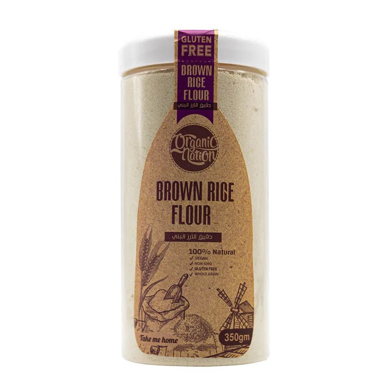 Organic Nation Brown Rice Flour - Gluten - Free Whole Grain - 350g - Egypt