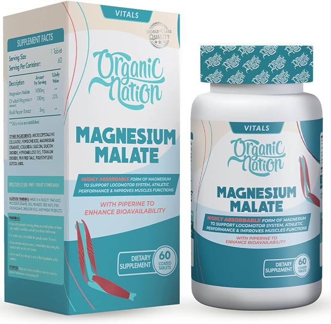 Organic Nation Magnesium Malate - Energy & Muscle Support, 60 Tablets - Egypt