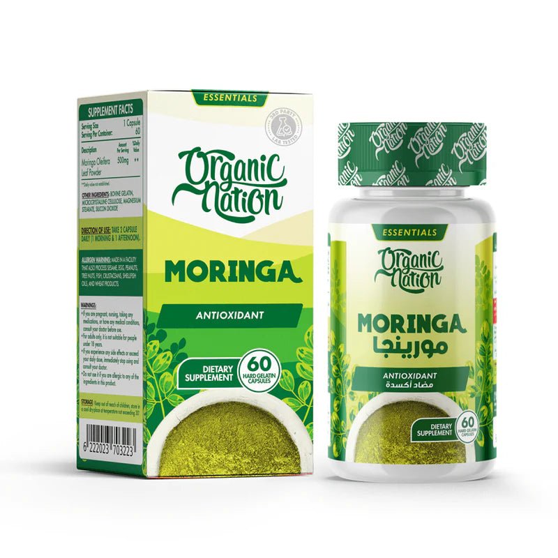 Organic Nation Moringa Oleifera - Superfood Support - 60 Capsules - Egypt