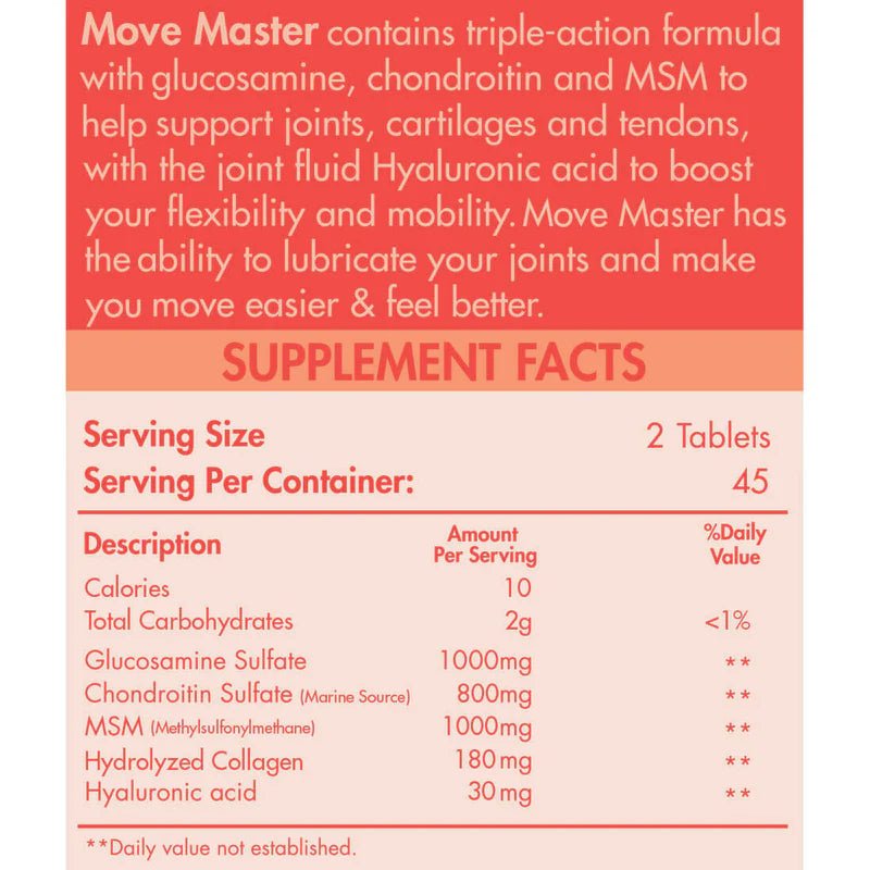 Organic Nation Move Master - Joint & Mobility Support - 90 Tablets - Egypt