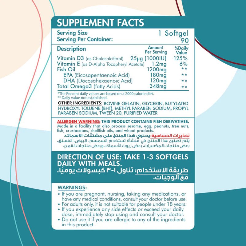 Organic Nation Perfect Omega - 3 with Vitamin D3 - 90 Capsules - Egypt