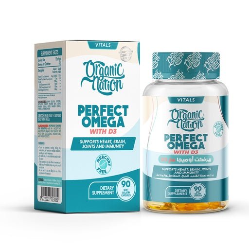 Organic Nation Perfect Omega - 3 with Vitamin D3 - 90 Capsules - Egypt