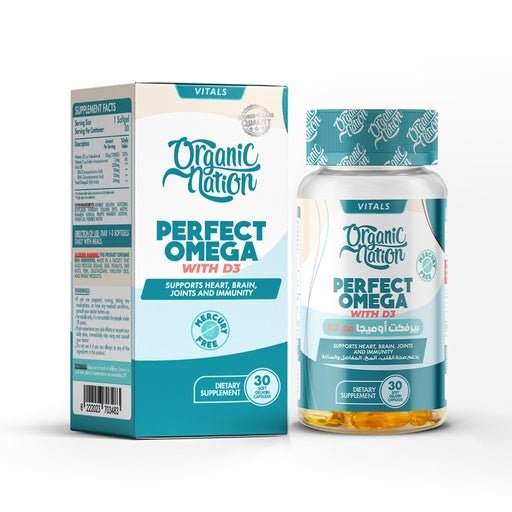 Organic Nation Perfect Omega3 With Vitamin D3 - 30Serv. - 30 Capsules - Egypt