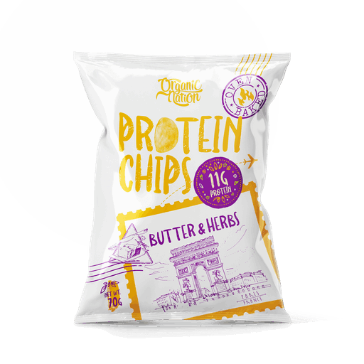 Organic Nation Protein Chips - 70G. - Butter & Herbs - Egypt