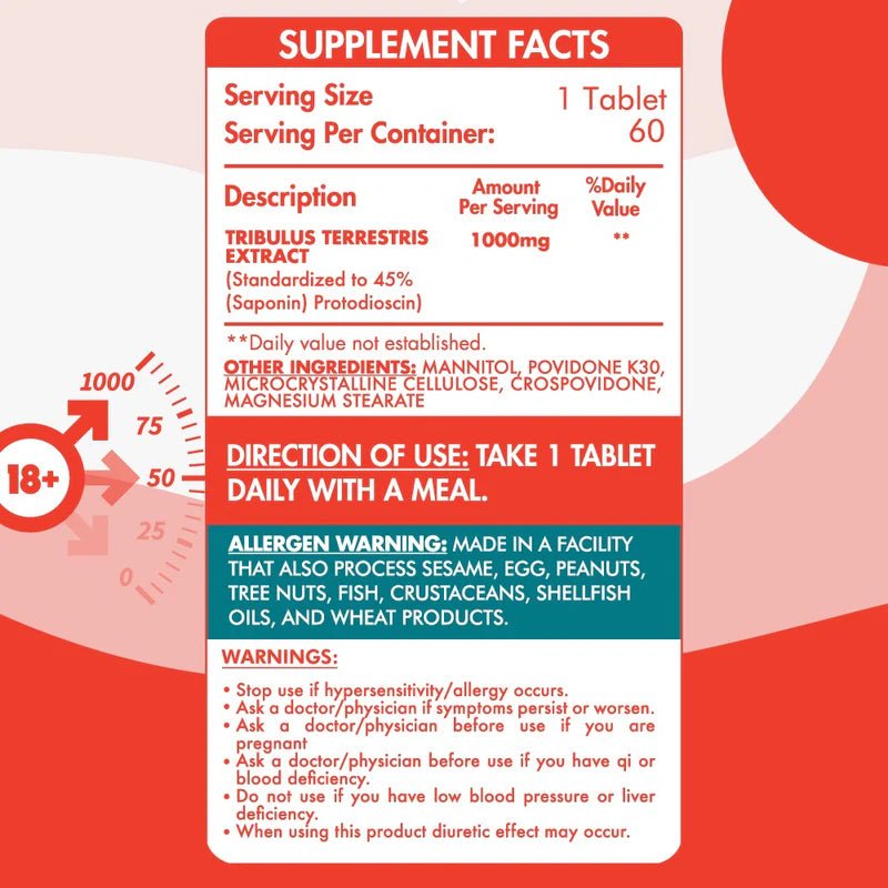 Organic Nation Tribulus Terrestris 1000mg - 60 Tablets - Egypt