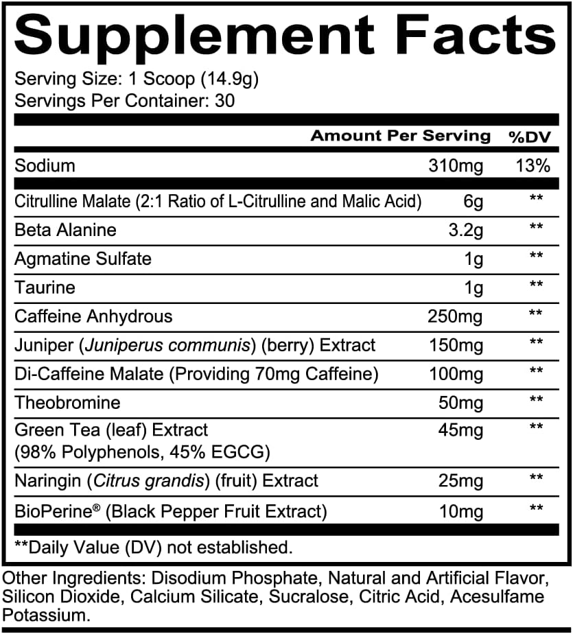 Redcon1 Total War High - Stimulant Pre - Workout - Baja Bomb - 30 Servings - Egypt
