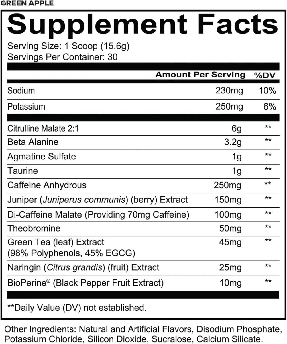 Redcon1 Total War Pre - Workout - Green Apple - 30 Servings - Egypt