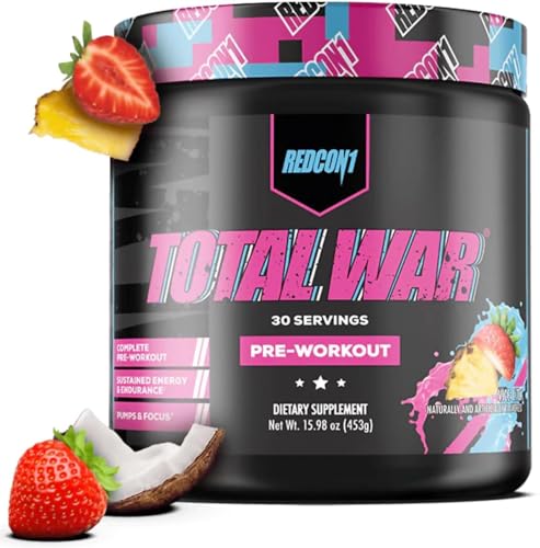 REDCON1 Total War Pre Workout Vice City - L Citrulline Malic Acid Green Tea Leaf Extract for Pump Boosting Pre Workout