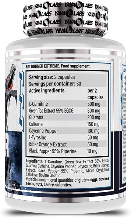 Yava Labs Fat Burner Extreme - Thermogenic Energy & Focus - 60 Caps - Egypt