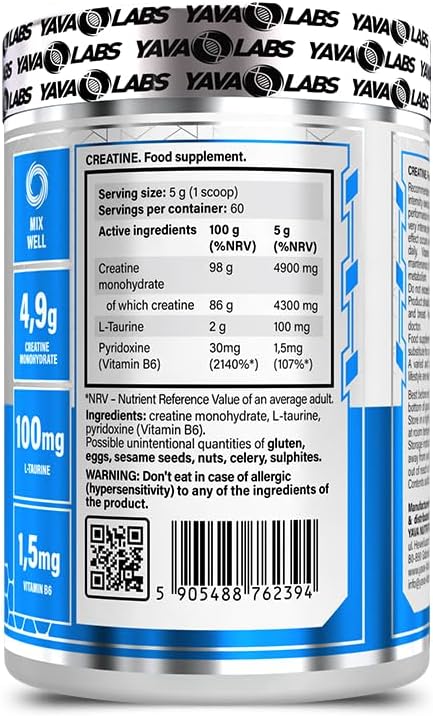 Yava Labs Pure Creatine Monohydrate - Unflavored - 300g - Egypt
